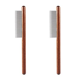 Zynewa Pack of 2 Pet Wooden Comb, Cat Comb, Dog Comb Made of Wood, Stainless Steel Needle Teeth, Brush for Pet Care for Short/Long Hair, Pet Flea Comb