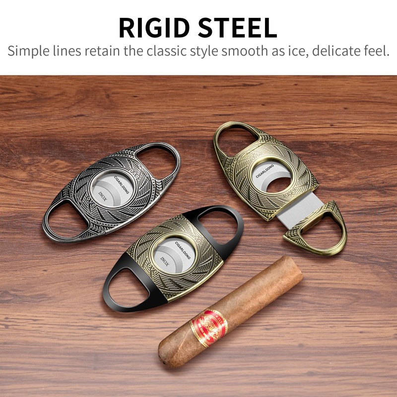 Cigar Cutter Double Sharp Blade Carving Cutter for Straight Cut