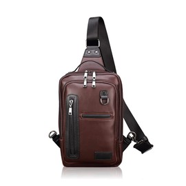 T.Y.ryanryan Men's Body Bag, Crossbody Bag, Shoulder Bag, One Shoulder Bag, PU Leather, Braun