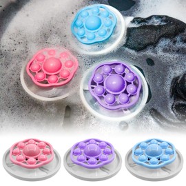 Qecamy Pet Hair Remover for Laundry – Floating Lint Catcher for Top-Load Washing Machines Only – Reusable Lint Trap Stops Dog/Cat Hair from Clogging Drains – Set of 3 (Blue, Pink & Purple Mixed)