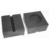 100 x 100 x 50 mm rubber pad, V-groove, waffle