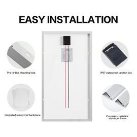 ODF 30w Solar Panel, Monocrystalline Photovoltaic Panel Modules Solar Panels Charge 12 Volt Batteries and are Suitable for caravans, campervans, motorhomes, caravans and Other Off-Grid Applications.