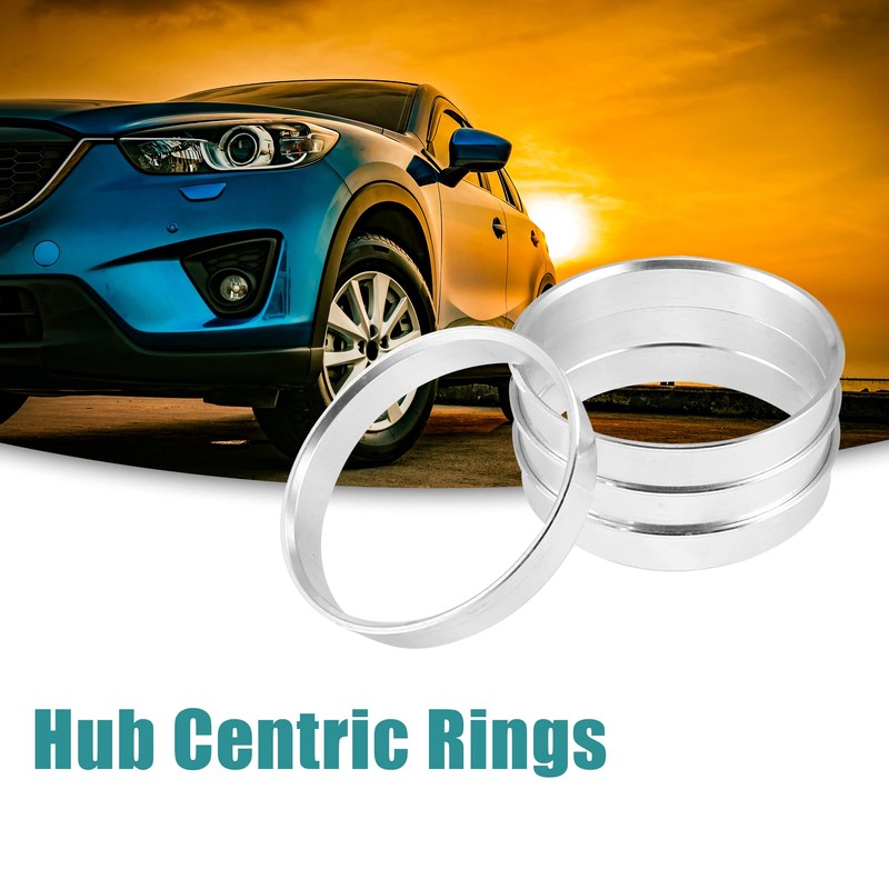 ACROPIX 56.1 to 54.1mm Hub Centric Rings Silver Tone -