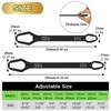 Teocpai 2 Pcs Black Universal Wrench Set, 8-22mm Universal Multifunctional
