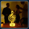 CoolGift Mart Music Note Night Light, 3D LED Optical Illusion