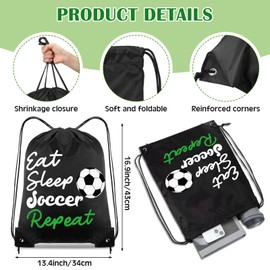 MiniInflat 60 Pcs Soccer Party Favors Goodie Bag Stuffers Gift Include 12 Drawstring Bags 12 Makeup Bags 12 Keychain 12 Hair Scrunchies 12 Bracelets for Softball Soccer Volleyball Party Supplies