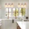 HUOKU Crystal Bathroom Vanity Light Gold Chrome 3-Light Modern Bathroom