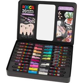 Faber-Castell Faber-Castell uni-ball 186829 POSCA Marker Set of 20 with Instructions for 3 DIY Projects
