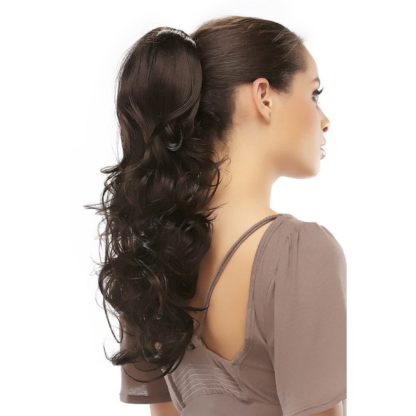 Easihair Foxy Ponytail Color 4/33 Chocolate Raspberry Truffle Wavy 20"