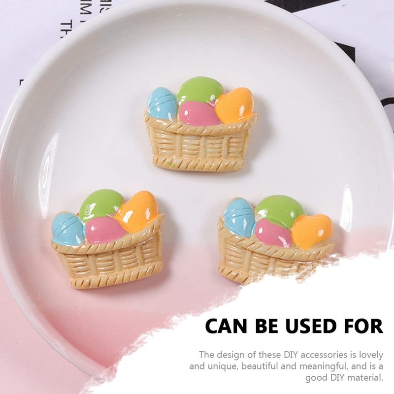 Kisangel 3sets Easter Bunny Eggs Basket Ornament Set DIY Decor