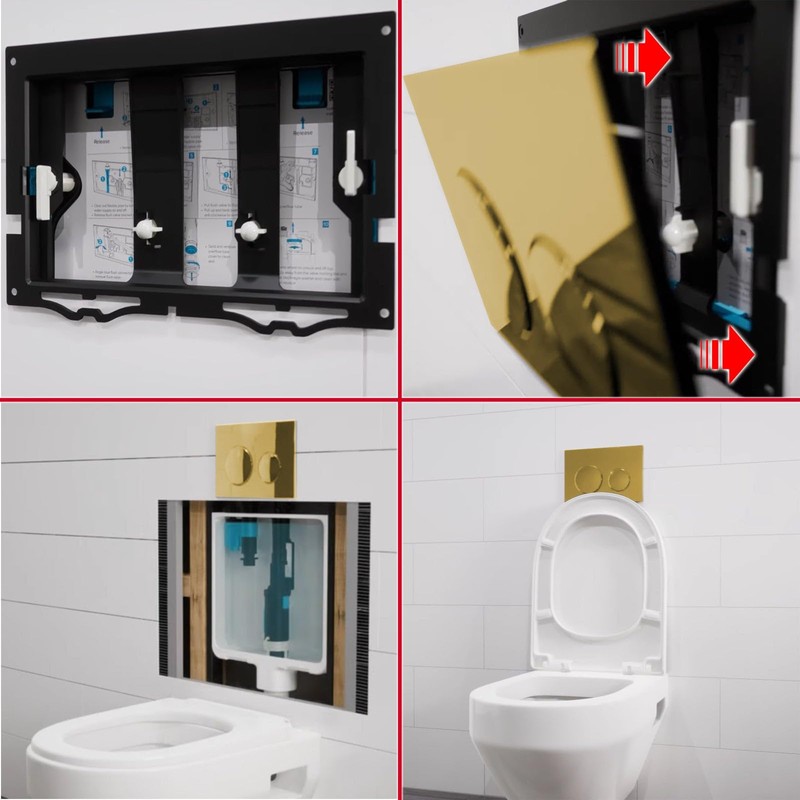 SPARES2GO Luxury Flush Plate Kit for Concealed Toilet Cistern Wall