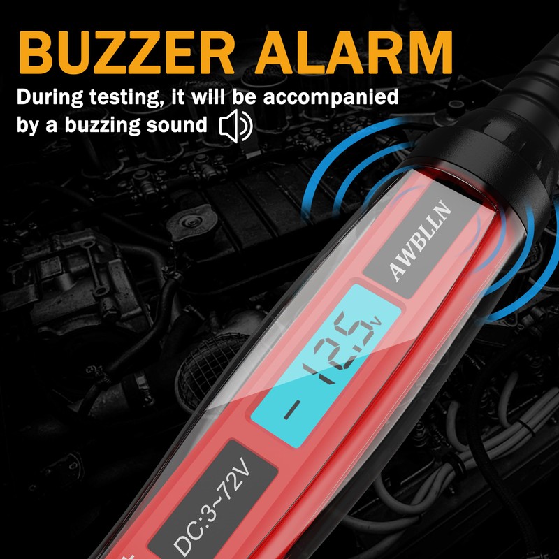 AWBLIN 3-72V DC Automotive Test Light, LCD Digital Light Tester