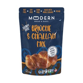 Modern Bread & Bagel Mezcla de brioche y jalá sin gluten | Certificado sin gluten | Sin nueces | Sin OMG | Sin maíz y soja | Apto para veganos | Kosher - 16 onzas (paquete de 1)