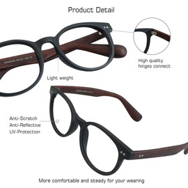 VisionGlobal Blue Light Blocking Glasses for Women/Men, Anti Eyestrain, Computer Reading, TV Glasses, Stylish Oval Frame, Anti Glare (Matte Black, 0.50 Magnification)