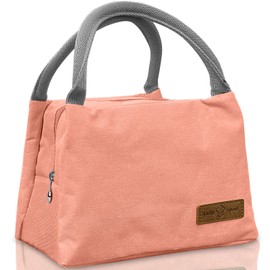 JINGSEN Waterproof Reusable Lunch Bag - Leakproof, Durable, Insulated for Adults, Students, Office, Work, School, Shopping, Travel, Picnic (L-Watermelon Red)