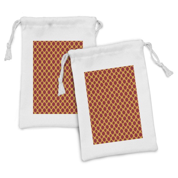 Ambesonne Floral Fabric Pouch Set of 2, Continuous Pattern of