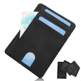 DXLing Leather Mini Wallet Credit Card Holder for Men, Card Case-1, Modern
