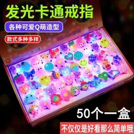 Imported Light-Up Rings for Halloween & Christmas, Fruit & Cartoon Designs (LF1924) - Free Size Ring 50ea