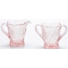 Creamer & Sugar Bowl Set - Inverted Thistle - Mosser Glass - USA (Passion Pink)