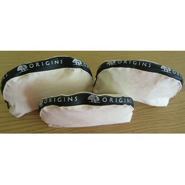 Origins 3-PACK Origins LOGO Zipper Cotton Canvas Makeup Travel Bag