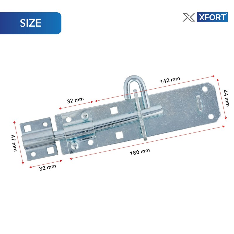 XFORT® 2 Pack Brenton Strong Sliding Lockable Padbolt 150mm (6")