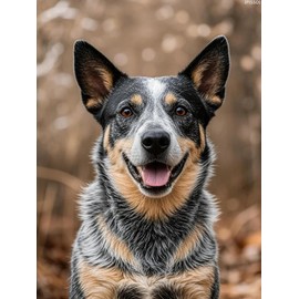 IPISSOI 5D Diamond Art Blue Heeler Australian Cattle Dog Diamond Painting DIY Kits Full Round Drill Rhinestones by Number Embroidery Arts and Crafts for Living Room Home Wall Decor 12x16inch