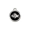 Cat Tag Stainless Steel Enamelled 'Fish' Yellow with Engraving