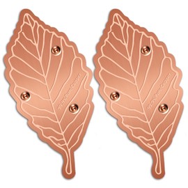 Niteguy Bird Bath Copper Disk,Bird Bath Purification Disk 0.6mm Reinforced 99.99% Pure Copper Cleaning Disk with 3-Point Support,Fits Outdoor Birdbath & Bowl,Provide Safe Clean Water,Leaf-2Pcs