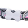 Red Dingo Bucklebone Dog Collar Design, Flamingo Grey, Large 25mm