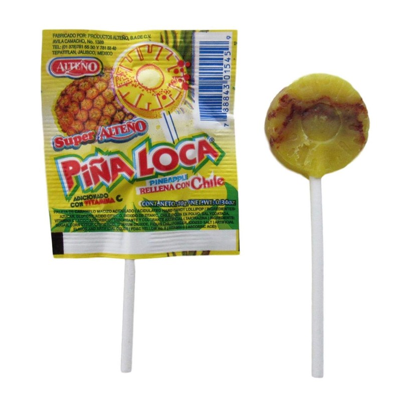 Alteno Super Pina Loca (Crazy Pineapple) Lolipops Bundled with Alteno