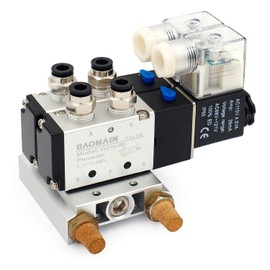 Baomain Pneumatic Solenoid Valve 4V210-08 AC 110V 2 Position 5 Way 2 Connected Base Muffler