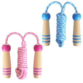 Jump Rope for Kids, Lorvain Adjustable Skipping Rope | Kids Jump Ropes with Wooden Handle for Girls Boys, Weighted Jumping Ropes for Fitness Workout E