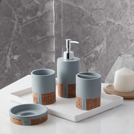 Sweet Home Collection Bathroom Accessories Unique Collections Modern Classic Contemporary Decorative Beautiful Designs Bath Shower Tub Décor, 4 Piece Set, Moderno