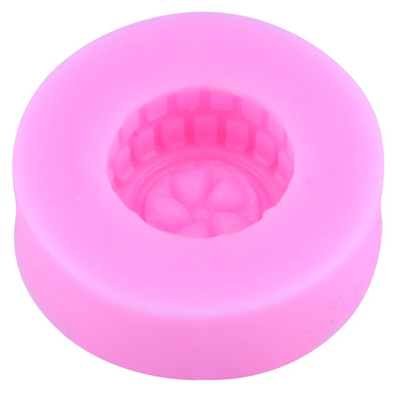 Mujiang 3D Round Tire Fondant Mold Truck Wheel Silicone Molds