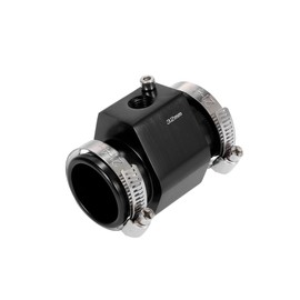 REPAIROCK 1 Set 32mm Black Car Water Coolant Temperature Sensor Adapter Aluminum Alloy Joint Pipe Radiator with 2 Hose Clamps Auto Replacement Parts