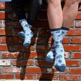 ooohyeah - Calcetines divertidos para hombre con diseño de loco, calcetines de algodón cómodos y cómodos, color azul, A Little Blue, 8-13