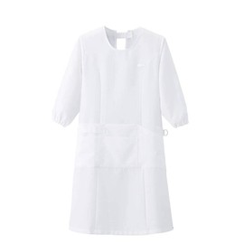 Nursley Long Length Preventive Clothing, Smooth Touch, Apron, Wrinkle-Resistant for Women, white