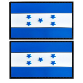 Honduras Flag Patch Honduras PVC Rubber Hook & Loop Fastener Patch for Hats, Tactical Bags, Jackets, Clothes Patch Team Military Patch（ 2 Pack）