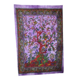AVA Collections Tree of Life Tapestry Pupple Wall Hanging Mandala Decorative Cotton Boho Psychedelic Bohemian Living Room Wall Art Home Decor (Purple- Tree of Life, 40x30 Inches (102x76 cm))
