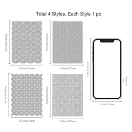 INFUNLY 4 Sheets Background Hot Foil Plate Metal Plaid Mica Hot Foil Plate Mica Hot Foil System for Greeting Card Making Embossing Scrapbooking Decoration