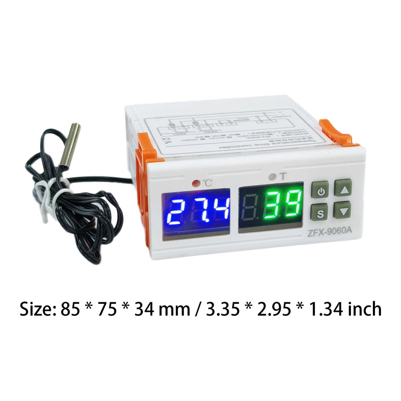 ZFX-9060A Digital Temperature Controller Intelligent Temperature Regulator AC110-220V 10A Timing