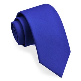 GUSLESON - Corbata de 8 cm (8 cm), color liso, material de tartán y caja de regalo, Azul oscuro-2, general