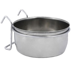 Nobby Stainless Steel Bird Bowl with Clamp, 0.15 Litre