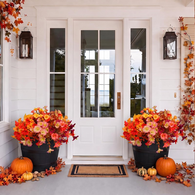 Autumn Artificial Flowers for Outdoor (10, Mixed Color A)