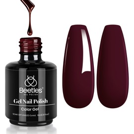 beetles Gel Polish beetles Gel Nail Polish, 1 Pcs 0.5Oz 15ml Dark Maroon Red Nail Polish Winter Merlot Wine Gel Soak Off UV LED Nail Lamp Nail Art Manicure Salon DIY Home Solid Gel Nail Design Gift for Women