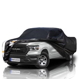 Cotryvox Dodge Ram 1500 Truck Cover Custom Fit 2009-2025 Crew Cab SB (5.75') with Door Zipper, 12 Layers Full Exterior Pickup Truck Cover Waterproof All Weather, for Wind Dust Sun and UV Protection.