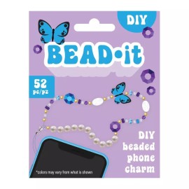 American Crafts DIY Butterfly Bead It Phone Charm or Bracelet Kit Kids Craft Gift