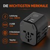 Mobility Lab ML314044 - Travel Adapter with 2 USB-C Ports