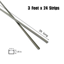 1/8" U Zinc Came for Stained Glass Works Framing, 72ft U Channel Zinc Came (3ft x 24)