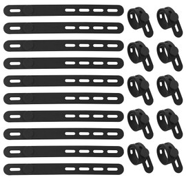 HFZRZFH 10Pcs Reusable Silicone Cable Ties with Adjustable Holes - Multipurpose Cord Organizer for Home, Office, Travel - Effortless Management of Cables, Earphones, Chargers
